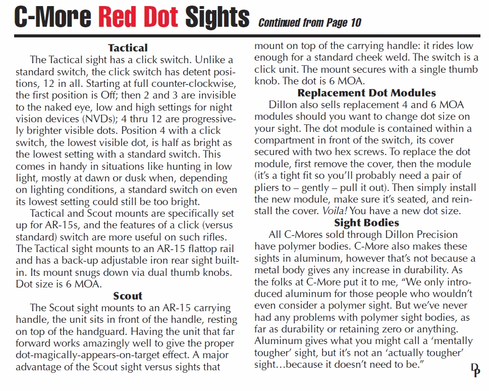 C-More Systems' Red Dot Sights page 2