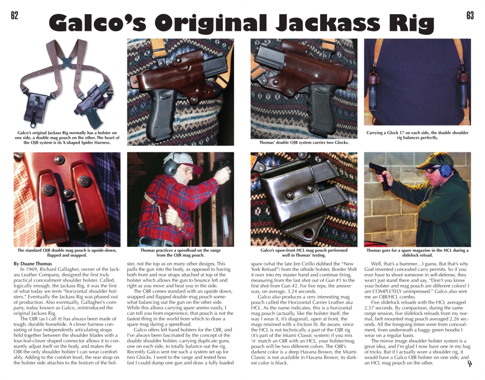 galco's original jackass rig double-page spread
